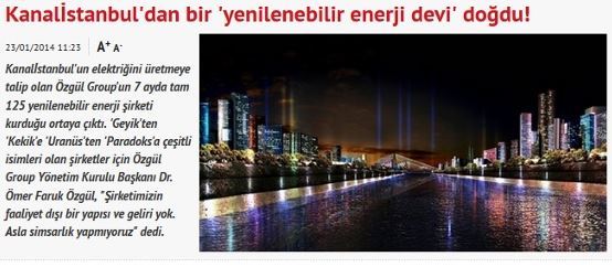 Kanal İstanbul'dan Bir 'Yenilenebilir Enerji Devi' Dogdu