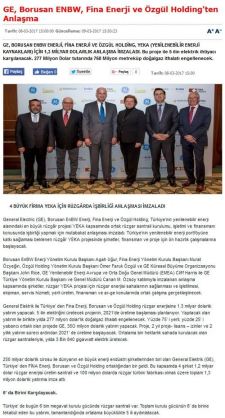 GE,Borusan ENBW, Fina Enerji ve Özgül Holding'ten anlaşma